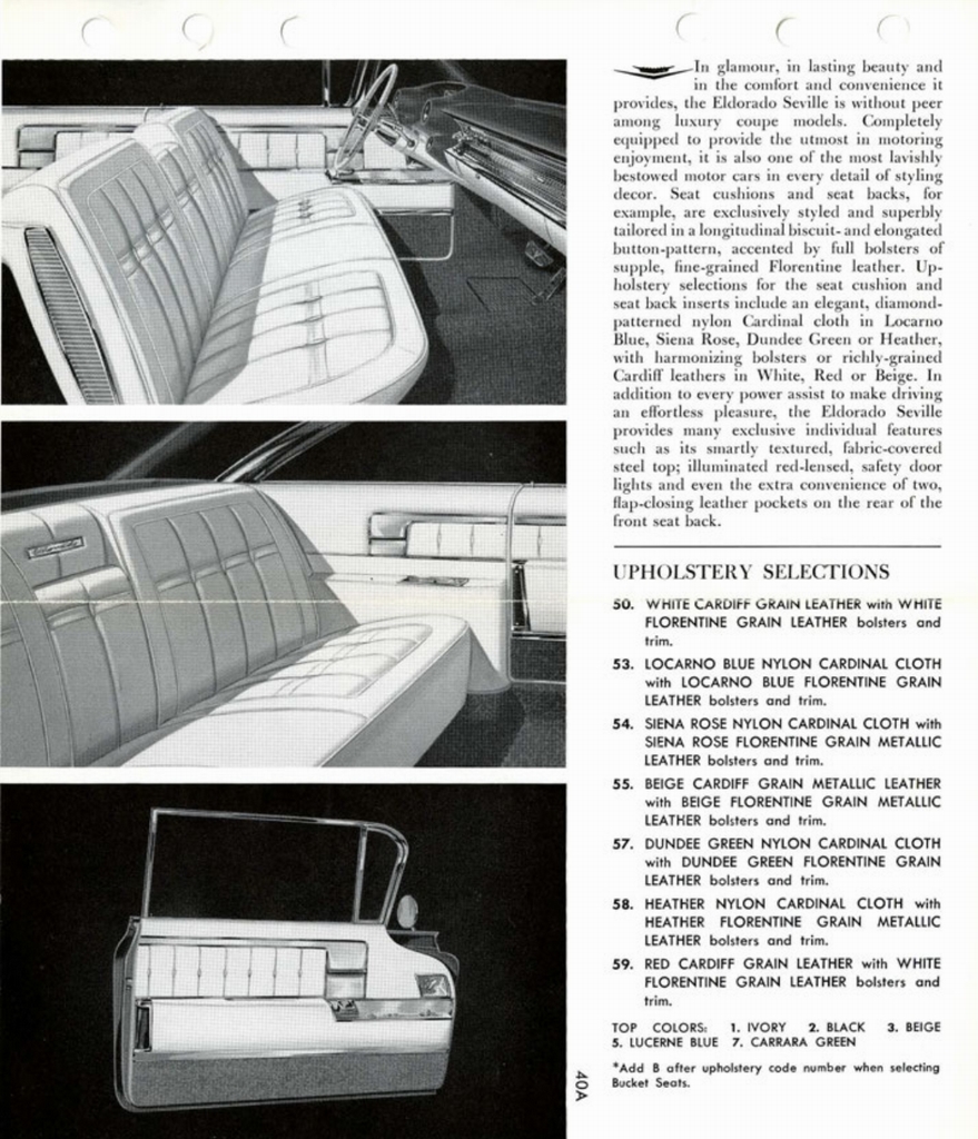 1960 Cadillac Salesmans Data Book Page 98